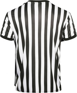 Camiseta de fútbol para hombre con cuello en V, rayas blancas y negras, manga corta, con bolsillo, corte regular, para todas las estaciones. - Product Image 2