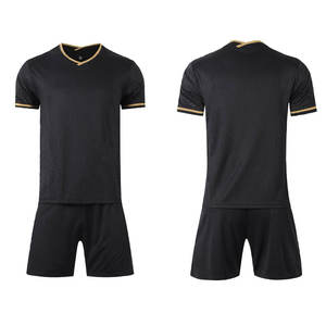 Team Youth Wear Yellow Color Soccer Uniform V Neck Nylon Soccer Uniform Printed <b>Striped</b> Pattern Hot Arrival Soccer Uniforms Sets - Product Image 6