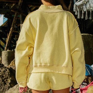 Sweat-shirt unisexe oversize à col montant, style mode hiver, avec broderie personnalisée à carreaux et lettres appliquées, en polyester - Product Image 3