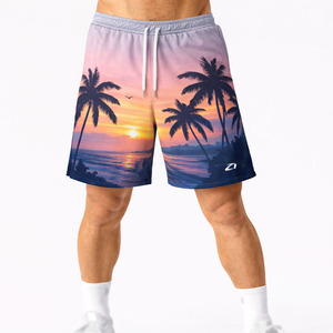 Shorts de Playa con Estampado de Atardecer para Hombre, Ligeros, con Cintura Ajustable, Shorts de Baño Casuales de Secado Rápido, Ropa de Verano para Vacaciones, Proveedor Personalizado - Product Image 1