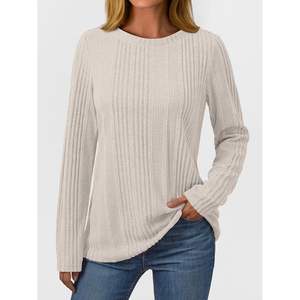 2025 2025 tunique décontractée pour femmes pull à manches longues avec col rond coupe ample et conception légère - Product Image 5