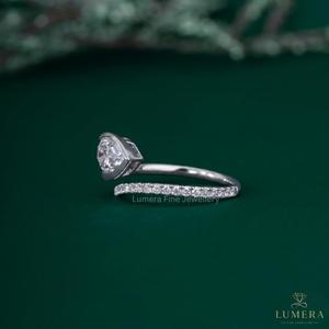 1.259 Carat Lab Grown Diamond VVS2 Pear Shape Designer <b>Wrap</b> Ring in 9k/10k/14k/18k Gold IGI Certified Luxury Bridal Jewelry - Product Image 3