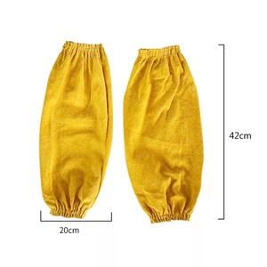 JNM SAFETY Mangas de Soldadura de Cuero de Vacuno Reforzado, Resistentes al Calor y a los Cortes, Nivel 2 de Corte ANSI/ISEA, Industriales - Product Image 6