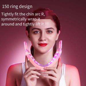 Pink LED Face Lifting <b>Machine</b> <b>Micro</b> Vibration V Face Massager Cheek Lift Beauty Device Home Use - Product Image 2
