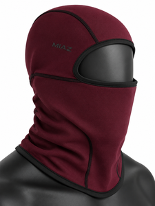 Cagoule intégrale MIAZ rayée bordeaux unisexe pour adulte, ajustable, impression numérique, prix abordable, best-seller - Product Image 1