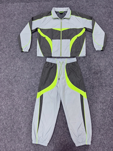 Survêtement décontracté vintage personnalisé pour homme, respirant et léger, avec veste coupe-vent à fermeture éclair intégrale et pantalon de survêtement élastique, style rétro - Product Image 4