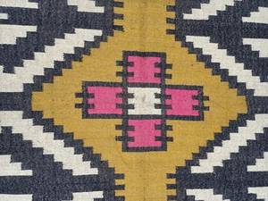 Alfombra Kilim Moderna Ecológica Hecha a Mano por Krafterscustom, Diseño Abstracto, Lana, Tufted a Mano, Pelo Medio, Rectangular, para el Hogar, con Base de Látex - Product Image 3