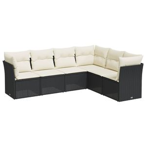 Conjunto de Sofás de Jardín en Blanco Crema y Negro - Product Image 2
