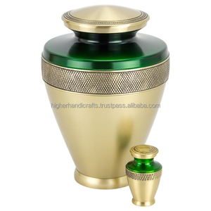 Urna de cremación de latón de estilo americano de diseño creativo grande, urna de entierro de Metal para cenizas de adultos, suministro de recuerdos funerarios - Product Image 5