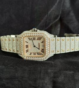 Reloj de Lujo para Hombre de Alta Demanda con Esfera Blanca de Oro, Acero Inoxidable, Mecánico Automático con Ventana de Cristal para Iced VVS Smart - Product Image 4