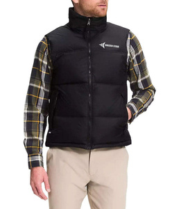 High Quality Men's Yellow Stand Collar Puffer Vest Zipper Closure Windproof Casual Winter Outerwear Solid Color Polyester Waddin - Product Image 5