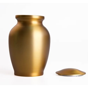 Heavy Duty Metal Golden Finished Cremation Urn Adult Ashes Long Lasting <b>Memorial</b> Urn - Product Image 1