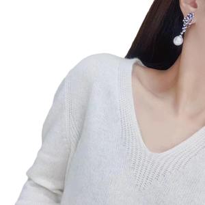 Zhuji Wholesale 11-12mm Natural <b>Pearl</b> Flawless <b>Dangle</b> <b>Earrings</b> 925 Two Wear Style Exquisite 925 Gift Box Fashionable Fine - Product Image 5