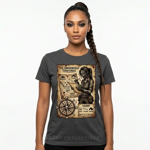 T-shirt personnalisé pour femme avec imprimé carte zombie, fabricant de t-shirts graphiques, esthétique vintage, streetwear féminin, t-shirt en coton - Product Image 1