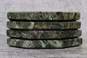 Elegant Premium Indian Green Extra Octagonal <b>Marble</b> <b>Coasters</b> Natural Stone Flamed Finish Waterproof Table <b>Coasters</b> for Home - Product Image 4