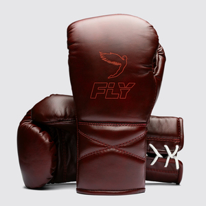 Fabrication directe en usine de gants de boxe Fly marron en cuir de vachette véritable, gants de boxe professionnels 14 oz, gants de boxe Fly à lacets. - Product Image 1