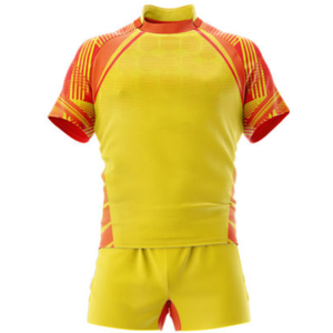 Uniforme de rugby élégant, short imprimé par sublimation, taille élastique, tissu respirant antibactérien, haute qualité, personnalisable à l'avant - Product Image 5