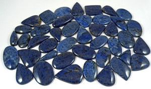 Wholesale Price High Quality Natural Dumortierite Loose Gemstone Mineral Cut Cabochon 20mm-35mm <b>Silver</b> Brass Jewelry Making - Product Image 2