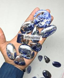 Sodalita 100% Natural con Cristal de Hematita, Lote a Precio de Mayoreo, Cabujón de Piedra para Fabricación de Joyería Hecho a Mano, Sodalita a Granel de 20-40mm - Product Image 2