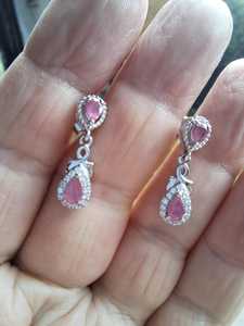 Boucles d'oreilles pendantes en argent sterling avec grappe de rubis, style vintage, faites à la main, bijoux en pierres précieuses, design élégant pour femmes, vente en gros, export - Product Image 4