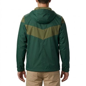 เสื้อแจ็คเก็ตผู้ชายสีเขียวมีฮู้ดสำหรับกิจกรรมกลางแจ้ง กันน้ำ กันลม เหมาะสำหรับเดินป่า ตั้งแคมป์ ซิปเต็มตัว คุณภาพสูง - Product Image 2