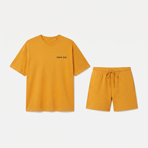Ensemble décontracté été 2026 pour femme : T-shirt et short 100 % coton, tenue unie - Product Image 4