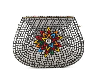 Pochette en alliage de zinc plaqué argent avec motif feuille, design artisanal en métal, forme rectangulaire, décoration de mariage, cadeau - Product Image 3