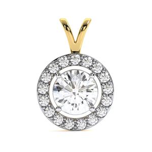 Colgante de Diamante Cultivado en Laboratorio con Halo Brillante de 1 Quilate, Certificado IGI D VVS, Collar Clásico con Halo de Diamantes, Oro Amarillo de 10 Quilates, Joyería de Regalo - Product Image 1