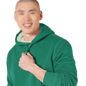 Sudaderas con Capucha Verdes para Hombre, Forradas de Sherpa, Bordadas, Cálidas, de Invierno, de Felpa, Gruesas, Extra Grandes, OEM, ODM, Logotipo Personalizado, Ropa Urbana - Product Image 4