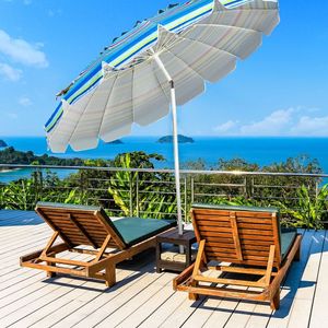 Ombrellone da Spiaggia Portatile da 2,4 Metri con Ancoraggio per Sabbia e Meccanismo di Inclinazione - Product Image 3