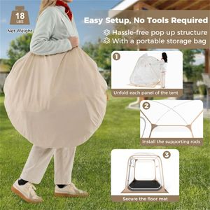 Carpa Deportiva Transparente de PVC de 7x7 Pies, Impermeable y Resistente al Viento, para 2-4 Personas, Carpa de Camping Tipo Cápsula para Exteriores - Product Image 5