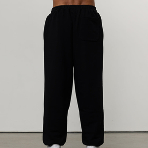 Pantalon de survêtement en coton noir pour homme, taille élastique, décontracté, avec poches, coupe droite, pour l'automne - Product Image 6