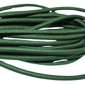 Dark Green Stitched Leather Cord for Bracelet Making Roll Jewelry Findings Components - Product Image 1