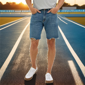 Shorts de sport pour homme OUZE avec logo personnalisé, couleur unie, été, course à pied, gym, plage, 100% polyester, séchage rapide, respirant, taille élastique - Product Image 5