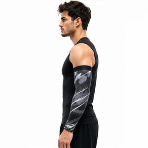 Mangas de compresión deportivas para hombre, personalizadas, transpirables, elásticas, para entrenamiento, correr, ciclismo, soporte atlético y protección. - Product Image 5