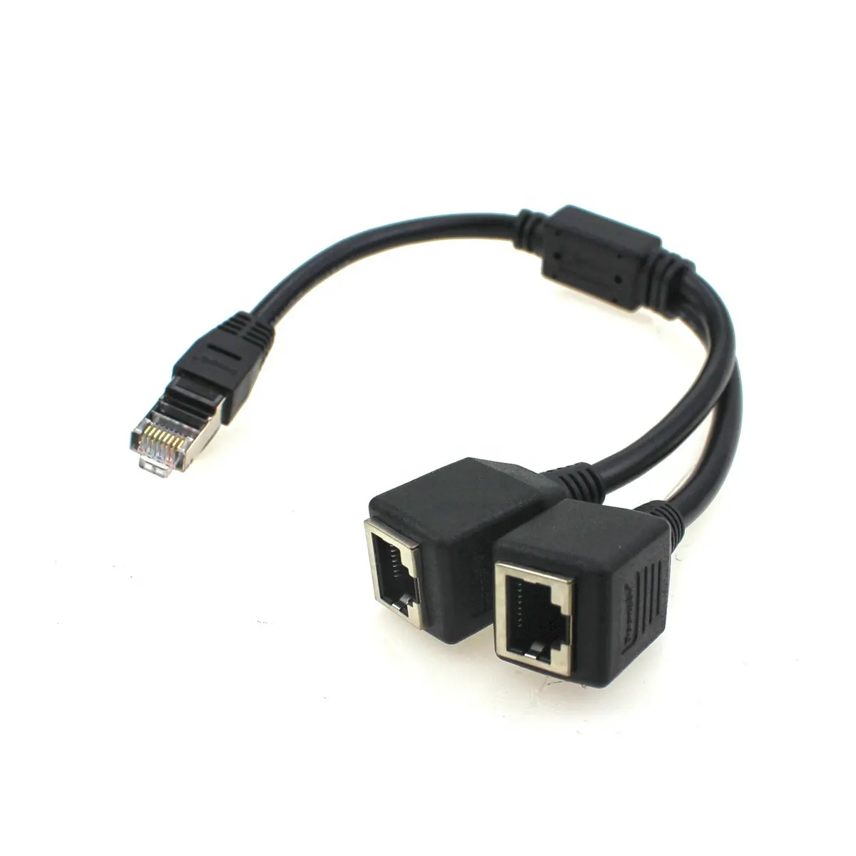 Connecteur de réseau Ethernet Lan Rj45, 1 à 2 voies, Ethernet 8p8c, répartiteur de signal, 1 câble mâle à 2 prises femelles pour le câblage