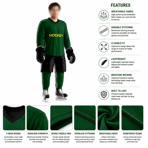 Uniforme de hockey sur glace personnalisé respirant unisexe pour adultes, vêtements de sport d'extérieur en polyester, service OEM - Product Image 5