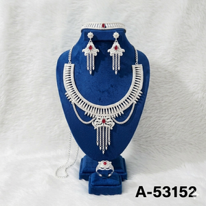 Parure de bijoux vintage en cuivre pour femme, collier et boucles d'oreilles à motif floral, plaqué or 24 carats, pierres en zircon, tendance - Product Image 6