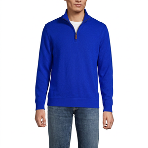 Suéter Unisex con Cierre de Cremallera, Corte Regular, Color Sólido, Tejido de Punto, 100% Algodón, Cuello Alto Informal, Ropa de Invierno - Product Image 6