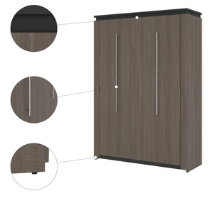 Modern <b>Queen</b> <b>Size</b> Murphy <b>Bed</b> Convertible Wall <b>Bed</b> Space Saving Bedroom Furniture Wood <b>Frame</b> Steel Support Panel Type Plywood - Product Image 4