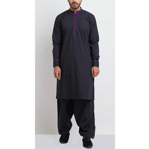 Shalwar Kameez pour homme, manches longues, tissu respirant, vêtement traditionnel élégant pour occasions festives et formelles - Product Image 1