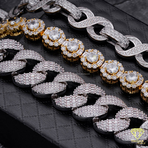 Collier en moissanite à maillons ronds, style tennis, en argent sterling 925, entièrement serti de pierres, pour les acheteurs en gros et au détail - Product Image 5