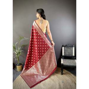Sari de Seda Lichi Banarasi Vaishali - Bufandas y Chales Étnicos - Product Image 2