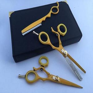 Ensemble de ciseaux à cheveux professionnels en acier inoxydable, lame tranchante, manche long, outils de coiffure pour droitiers, durables et réutilisables - Product Image 1