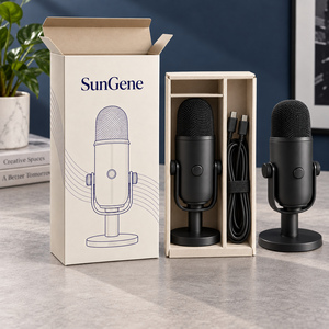 Carton pliable à fond auto-scellant SunGene pour kit de microphone de bureau en indigo et platine satiné - Product Image 2