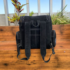 กระเป๋าเป้สะพายหลังหนังกลับสำหรับผู้ชายและผู้หญิง, กระเป๋าใส่แล็ปท็อปหนังแท้มีช่องใส่แล็ปท็อปหลายช่อง - Product Image 5