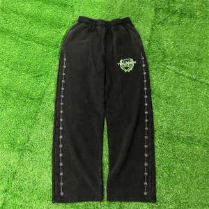 Impression de logo personnalisée, tissu doux et respirant, pantalon de survêtement streetwear, strass, coupe ample, pantalon de jogging pour homme, OEM/ODM - Product Image 1