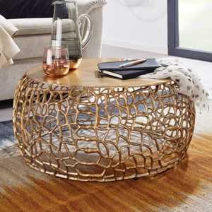 Mesa de Centro Redonda de Ratán Moderna y Favorita, Muebles Hechos a Mano para Sala de Estar Contemporánea, Diseño Decorativo - Product Image 2