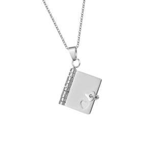 18K Gold Plated Stainless Steel Classic Link Chain <b>Book</b> Locket <b>Necklace</b> Photo Memory Pendant Private Label - Product Image 2