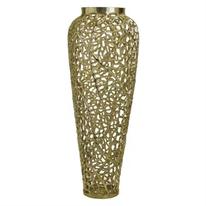 Vase à fleurs en métal noir avec revêtement, nouveau design, forme personnalisée, pour décoration intérieure et extérieure, vase à fleurs fait main - Product Image 3